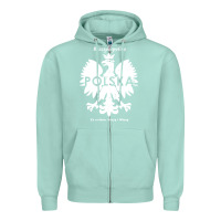 Seafoam poland rzeczpospolita polska polish eagle symbol Zipper Hoodie - linhVisuals