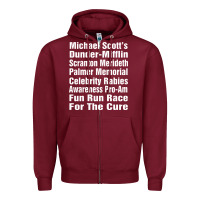 Burgundy fun office tv show Zipper Hoodie - linhVisuals