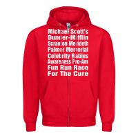 Red fun office tv show Zipper Hoodie - linhVisuals