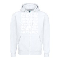 White fun office tv show Zipper Hoodie - linhVisuals