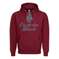 Burgundy Captain Black Cigar Zipper Hoodie - linhVisuals