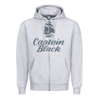 Heather Grey Captain Black Cigar Zipper Hoodie - linhVisuals