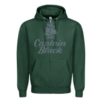 Sports Green Captain Black Cigar Zipper Hoodie - linhVisuals