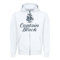 White Captain Black Cigar Zipper Hoodie - linhVisuals