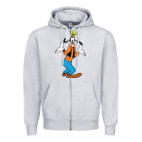 Heather Grey goofy Zipper Hoodie - linhVisuals