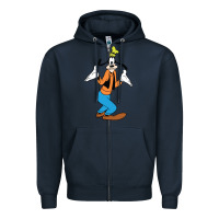 Navy goofy Zipper Hoodie - linhVisuals
