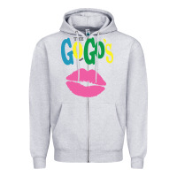 Heather Grey the go go's müsïc Zipper Hoodie - linhVisuals