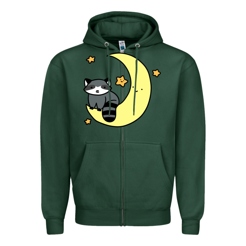 Crescent Moon Raccoon Zipper Hoodie by linhVisuals | Teevron