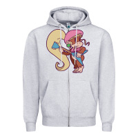 Heather Grey cute guitarist dixie kong Zipper Hoodie - linhVisuals