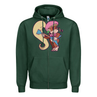 Sports Green cute guitarist dixie kong Zipper Hoodie - linhVisuals