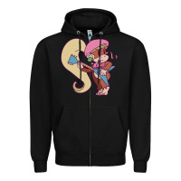 Black cute guitarist dixie kong Zipper Hoodie - linhVisuals