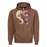 Chestnut cute guitarist dixie kong Zipper Hoodie - linhVisuals