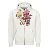 Oatmeal Heather cute guitarist dixie kong Zipper Hoodie - linhVisuals