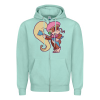 Seafoam cute guitarist dixie kong Zipper Hoodie - linhVisuals