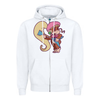 White cute guitarist dixie kong Zipper Hoodie - linhVisuals