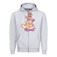 Heather Grey cute turtle stack Zipper Hoodie - linhVisuals