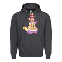 Smoke cute turtle stack Zipper Hoodie - linhVisuals