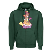 Sports Green cute turtle stack Zipper Hoodie - linhVisuals