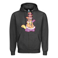 Charcoal Heather cute turtle stack Zipper Hoodie - linhVisuals