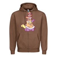 Chestnut cute turtle stack Zipper Hoodie - linhVisuals