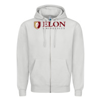Dove Grey ELON UNIVERSITY Zipper Hoodie - linhVisuals