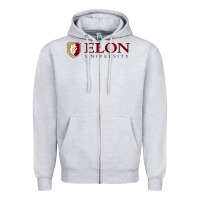 Heather Grey ELON UNIVERSITY Zipper Hoodie - linhVisuals