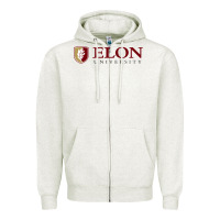 Oatmeal Heather ELON UNIVERSITY Zipper Hoodie - linhVisuals