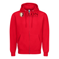 Red ELON UNIVERSITY Zipper Hoodie - linhVisuals