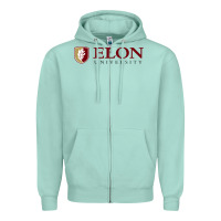 Seafoam ELON UNIVERSITY Zipper Hoodie - linhVisuals