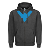 Charcoal Heather nightwing Zipper Hoodie - linhVisuals