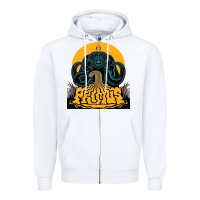 White PRIMUS Zipper Hoodie - linhVisuals
