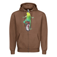 Chestnut dat boi watercolor unicycle frog Zipper Hoodie - linhVisuals