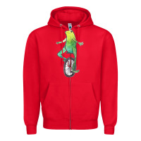 Red dat boi watercolor unicycle frog Zipper Hoodie - linhVisuals