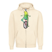 Sandshell dat boi watercolor unicycle frog Zipper Hoodie - linhVisuals