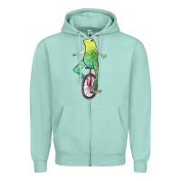 Seafoam dat boi watercolor unicycle frog Zipper Hoodie - linhVisuals