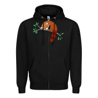 Black red panda sleeping Zipper Hoodie - linhVisuals