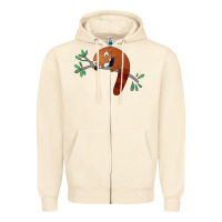 Sandshell red panda sleeping Zipper Hoodie - linhVisuals