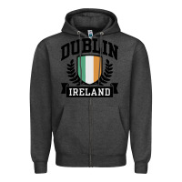 Charcoal Heather dublin ireland Zipper Hoodie - linhVisuals