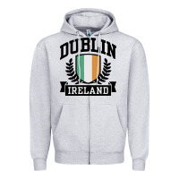 Heather Grey dublin ireland Zipper Hoodie - linhVisuals