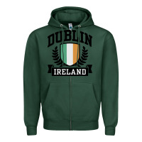 Sports Green dublin ireland Zipper Hoodie - linhVisuals