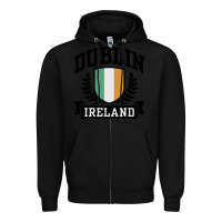 Black dublin ireland Zipper Hoodie - linhVisuals