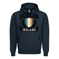 Navy dublin ireland Zipper Hoodie - linhVisuals