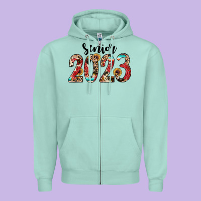 Senior 2023 Western Zipper Hoodie Designed By Jahusdesignshop
