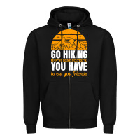 Black hiking t  shirt go hiking Zipper Hoodie - linhVisuals