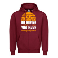 Burgundy hiking t  shirt go hiking Zipper Hoodie - linhVisuals