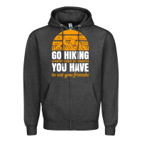 Charcoal Heather hiking t  shirt go hiking Zipper Hoodie - linhVisuals