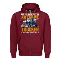 Burgundy awesome trucker big rig semi trailer truck driver gift men tank top Zipper Hoodie - linhVisuals
