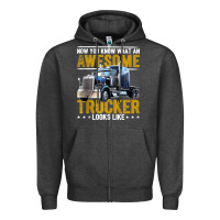 Charcoal Heather awesome trucker big rig semi trailer truck driver gift men tank top Zipper Hoodie - linhVisuals