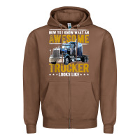 Awesome Trucker Big Rig Semi Trailer Truck Driver Gift Men Tank Top Zipper Hoodie | Teevron
