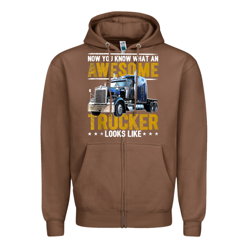 Awesome Trucker Big Rig Semi Trailer Truck Driver Gift Men Tank Top Zipper Hoodie by linhVisuals | Teevron